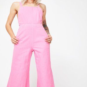 ROLLA'S Hot Pink Alice Linen Overalls